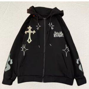 Black zip-up hoodie